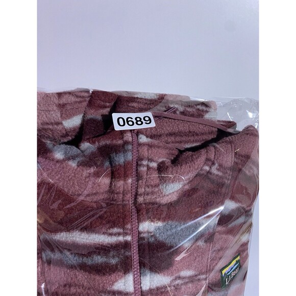 LL Bean Sweater Womens L Burgundy Aztec Western Boho Cozy Soft Fleece Hooded - Picture 11 of 11